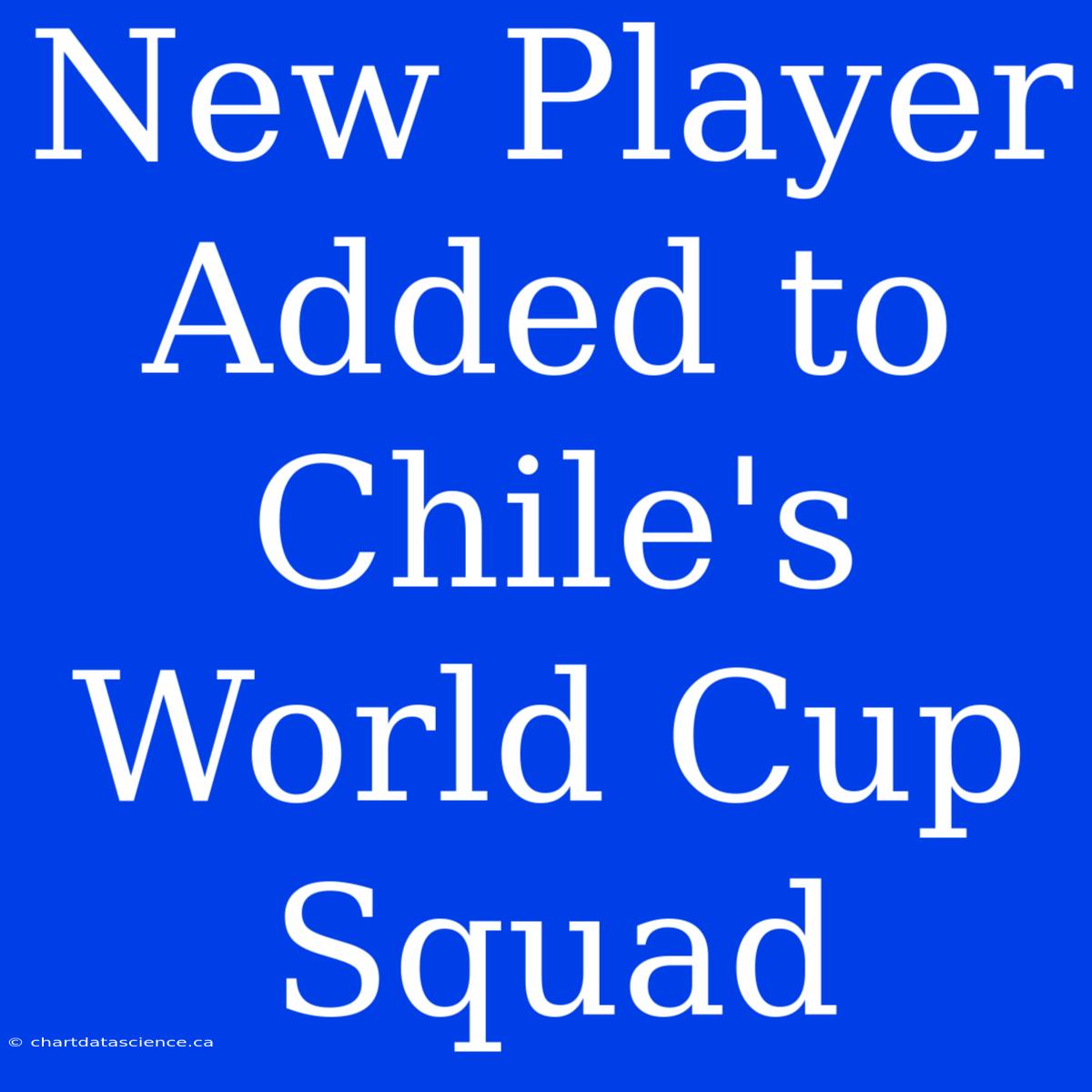 New Player Added To Chile's World Cup Squad