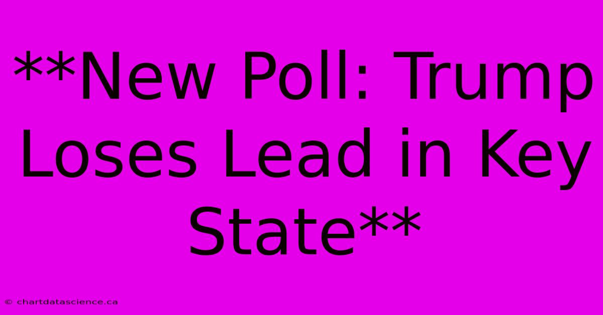 **New Poll: Trump Loses Lead In Key State**