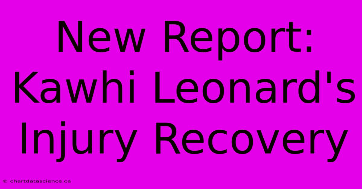 New Report: Kawhi Leonard's Injury Recovery 