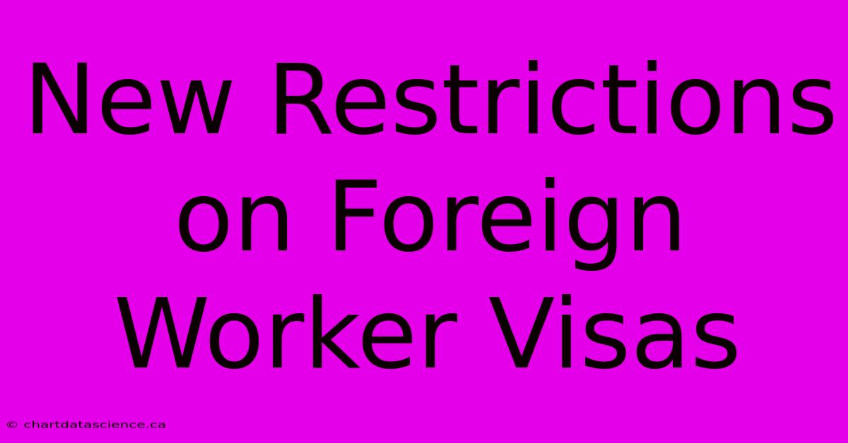 New Restrictions On Foreign Worker Visas