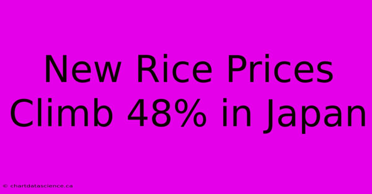 New Rice Prices Climb 48% In Japan