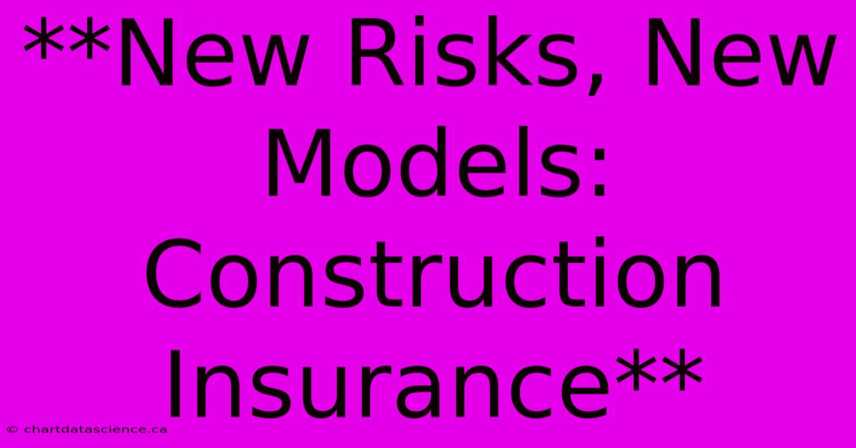 **New Risks, New Models: Construction Insurance**