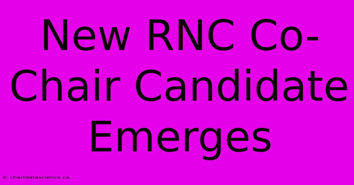 New RNC Co-Chair Candidate Emerges