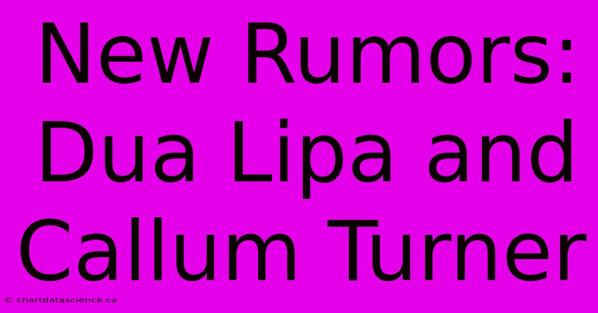 New Rumors: Dua Lipa And Callum Turner