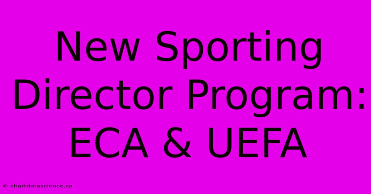 New Sporting Director Program: ECA & UEFA