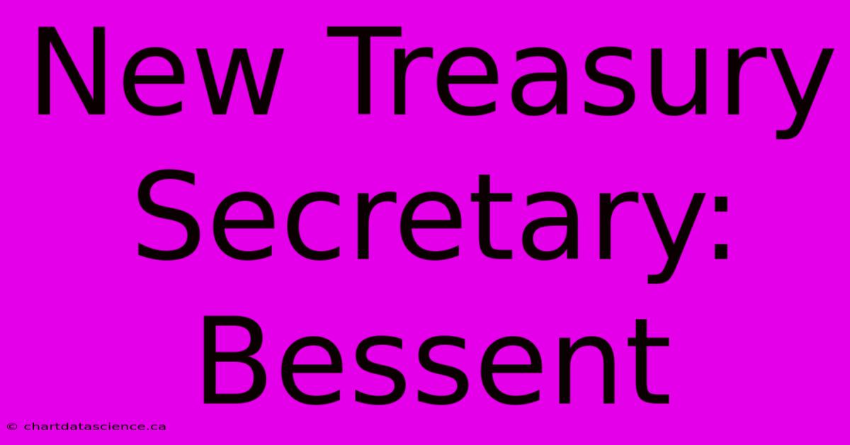 New Treasury Secretary: Bessent