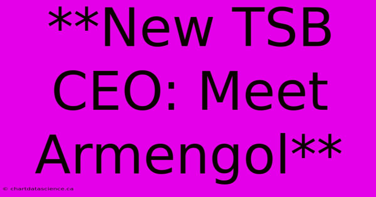 **New TSB CEO: Meet Armengol**