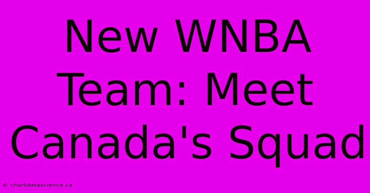 New WNBA Team: Meet Canada's Squad