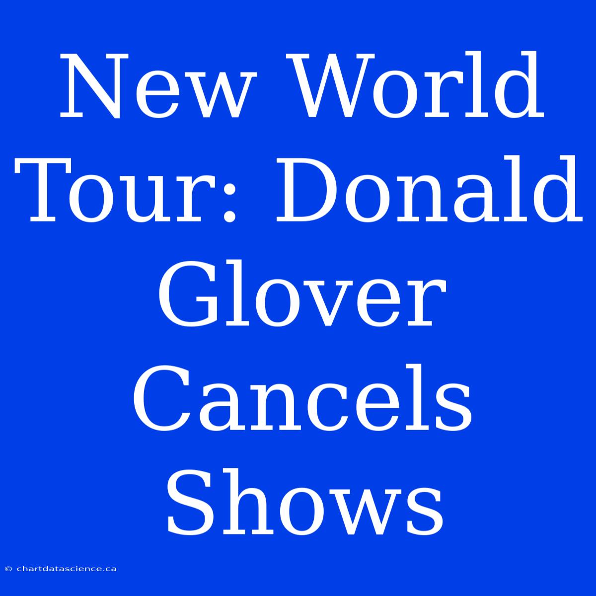 New World Tour: Donald Glover Cancels Shows