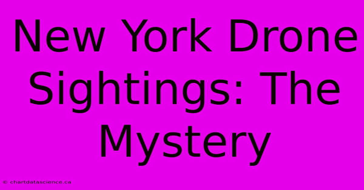 New York Drone Sightings: The Mystery