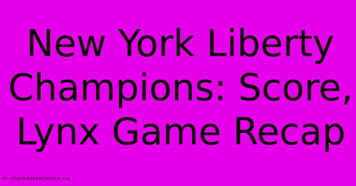 New York Liberty Champions: Score, Lynx Game Recap