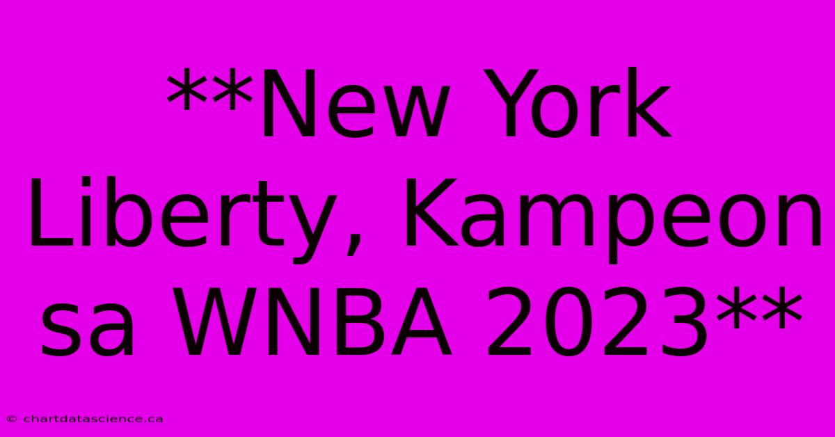 **New York Liberty, Kampeon Sa WNBA 2023**