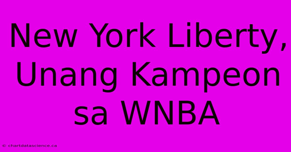 New York Liberty, Unang Kampeon Sa WNBA