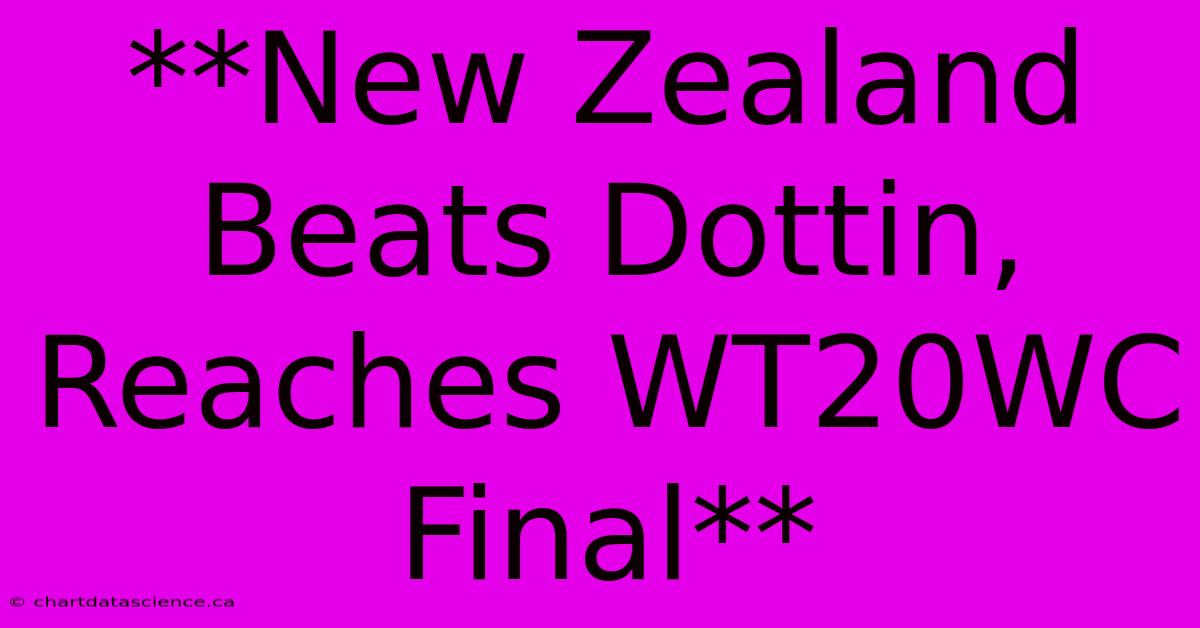 **New Zealand Beats Dottin, Reaches WT20WC Final**