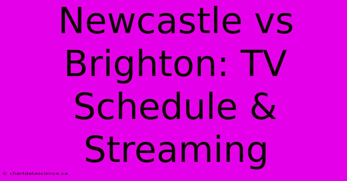 Newcastle Vs Brighton: TV Schedule & Streaming 