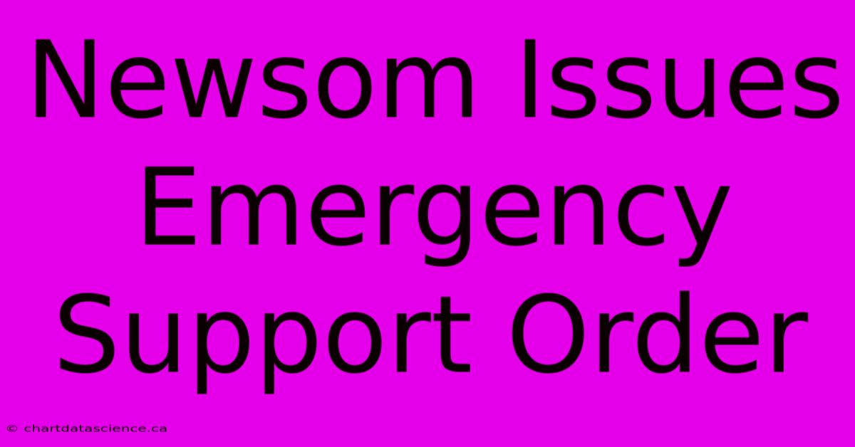 Newsom Issues Emergency Support Order