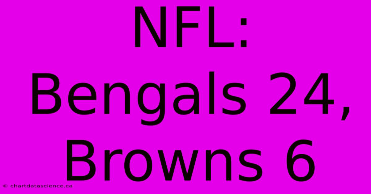 NFL: Bengals 24, Browns 6