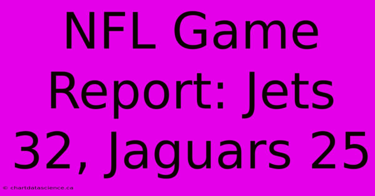 NFL Game Report: Jets 32, Jaguars 25