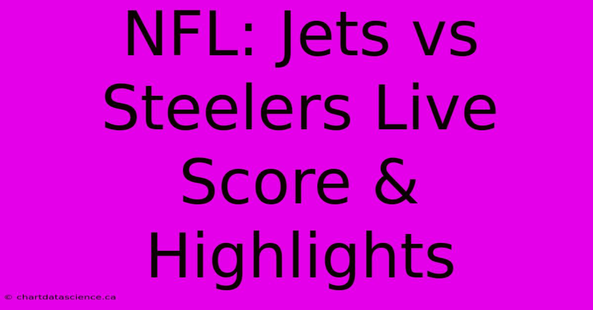 NFL: Jets Vs Steelers Live Score & Highlights