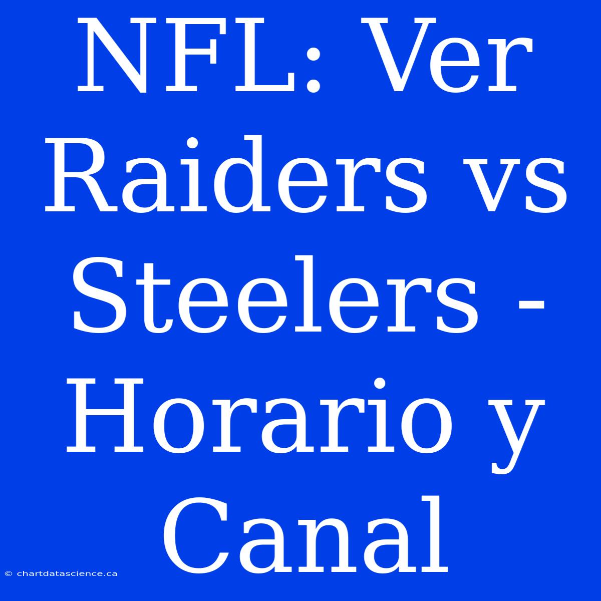 NFL: Ver Raiders Vs Steelers - Horario Y Canal