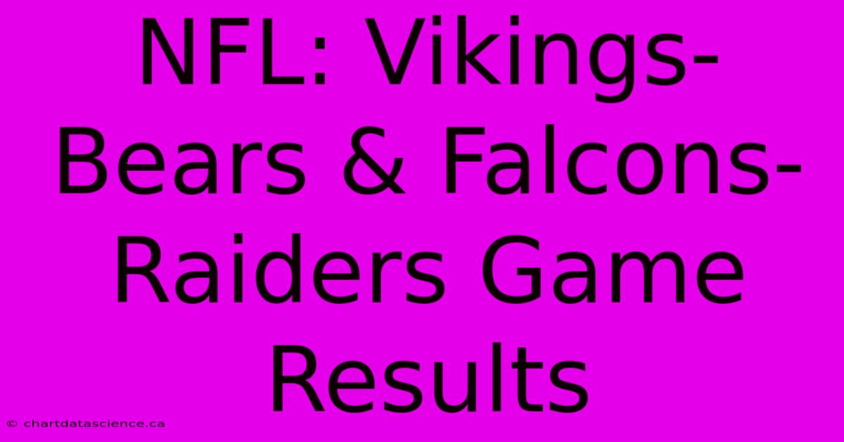 NFL: Vikings-Bears & Falcons-Raiders Game Results