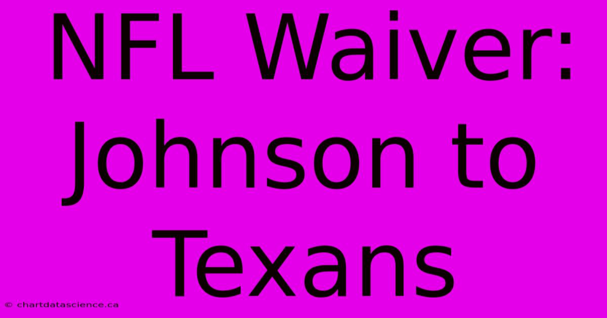 NFL Waiver: Johnson To Texans