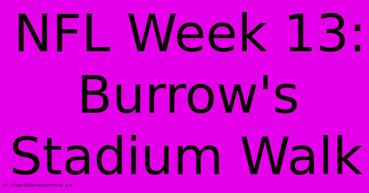 NFL Week 13: Burrow's Stadium Walk