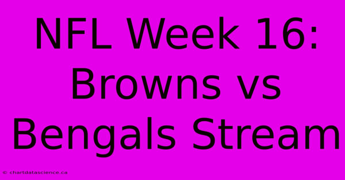 NFL Week 16: Browns Vs Bengals Stream