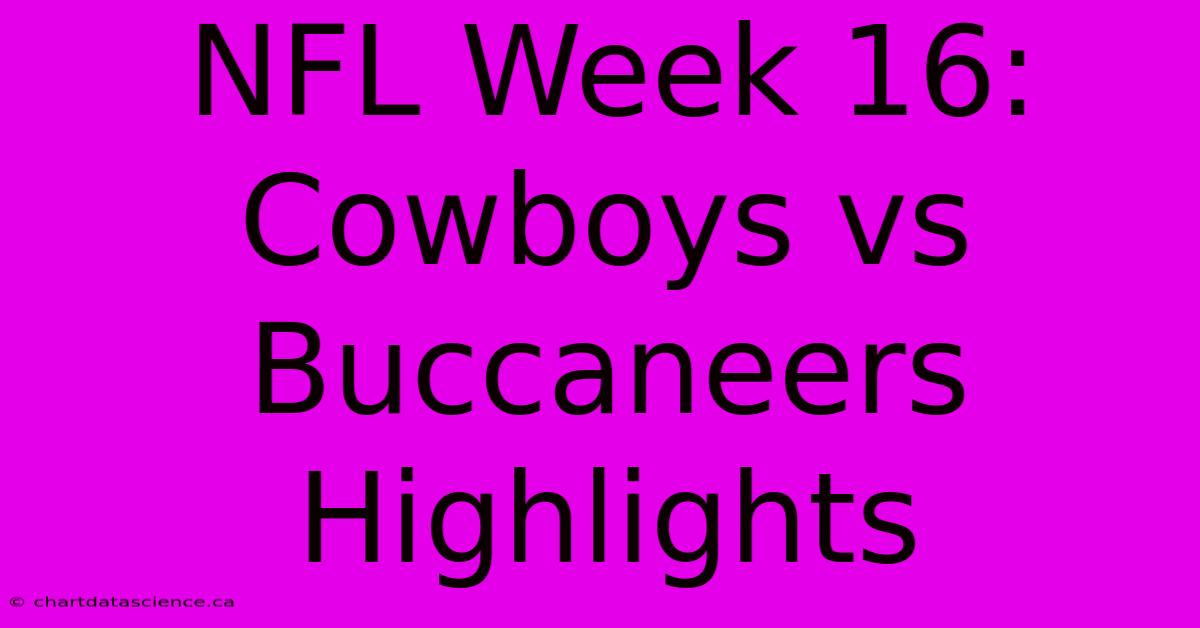 NFL Week 16: Cowboys Vs Buccaneers Highlights