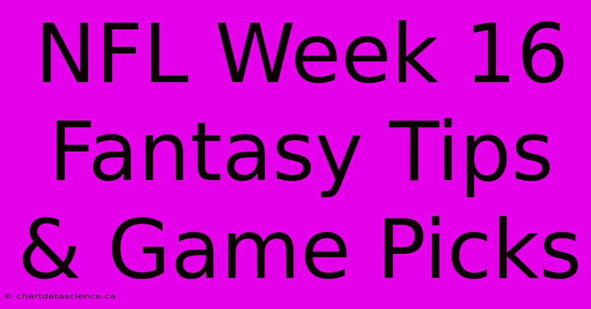 NFL Week 16 Fantasy Tips & Game Picks