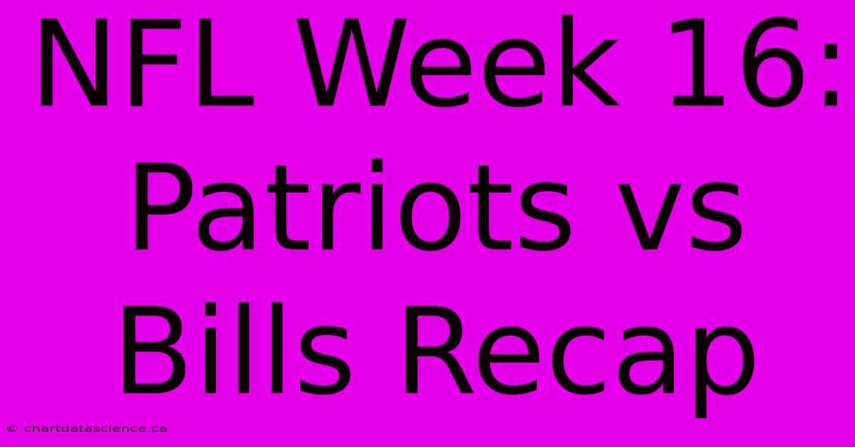 NFL Week 16: Patriots Vs Bills Recap