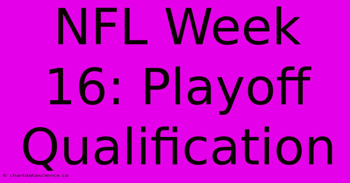 NFL Week 16: Playoff Qualification