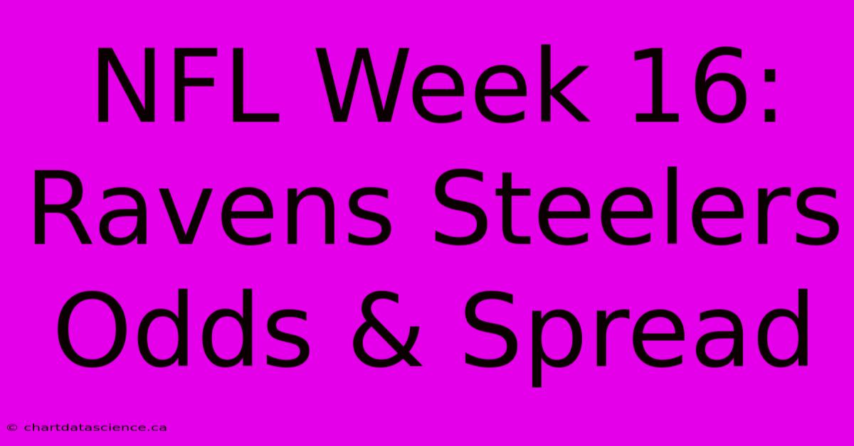 NFL Week 16: Ravens Steelers Odds & Spread