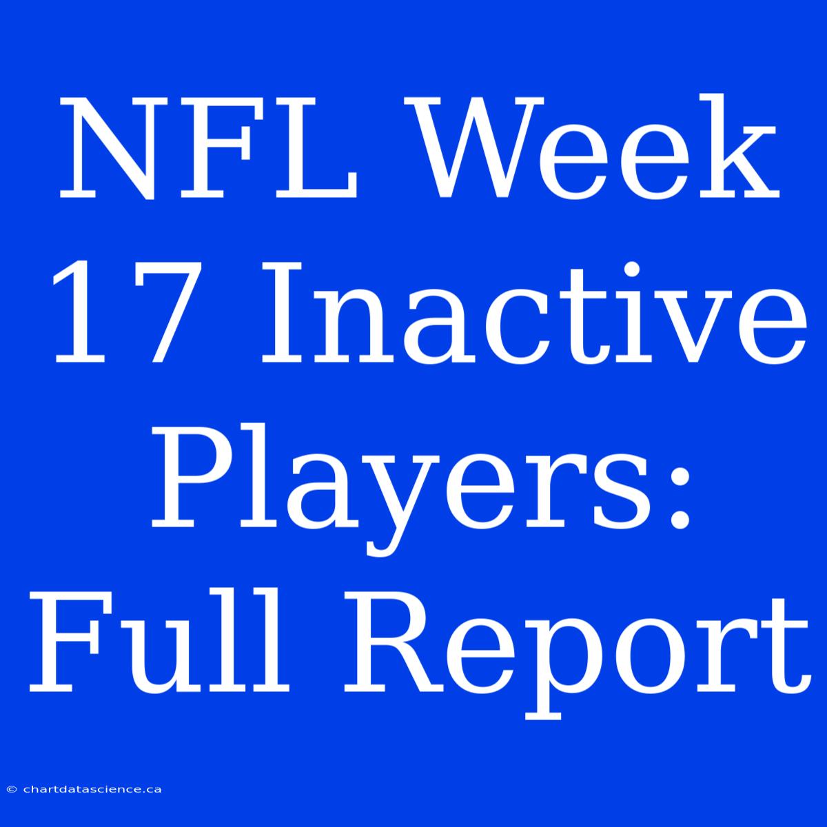 NFL Week 17 Inactive Players: Full Report