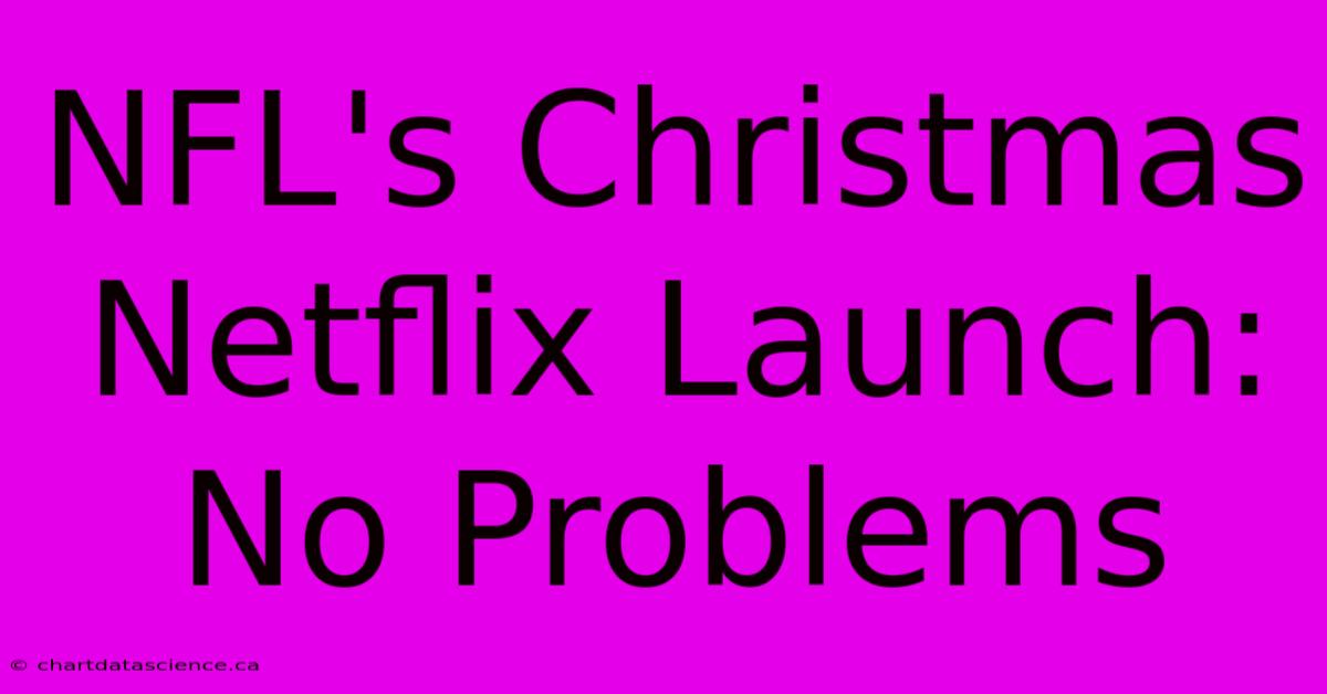 NFL's Christmas Netflix Launch: No Problems