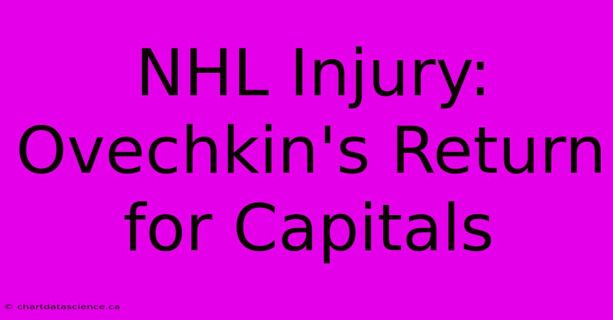 NHL Injury: Ovechkin's Return For Capitals