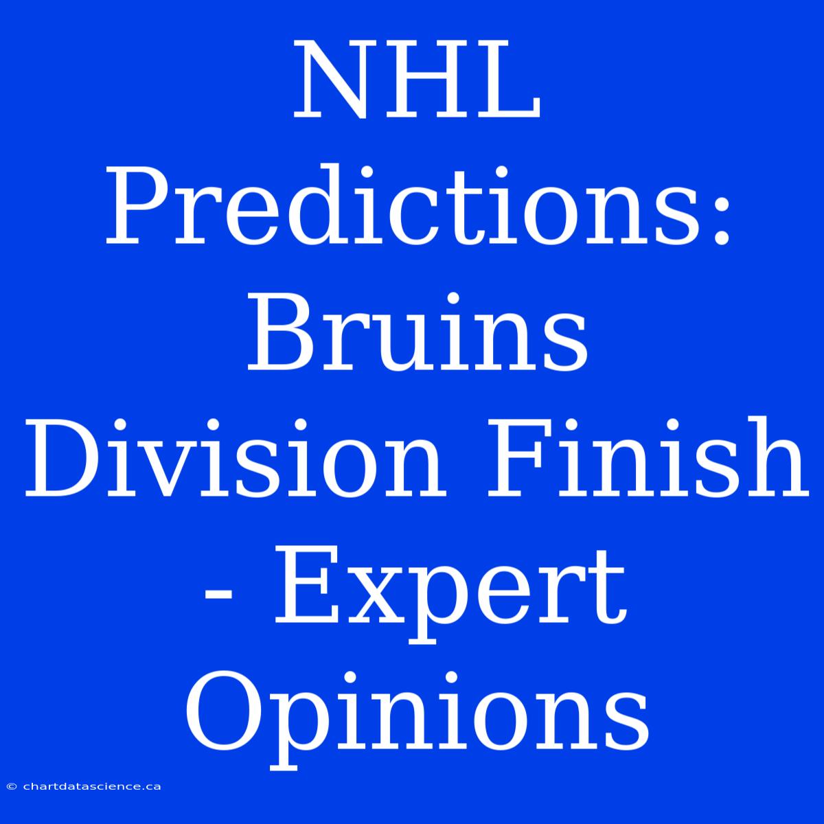 NHL Predictions: Bruins Division Finish - Expert Opinions