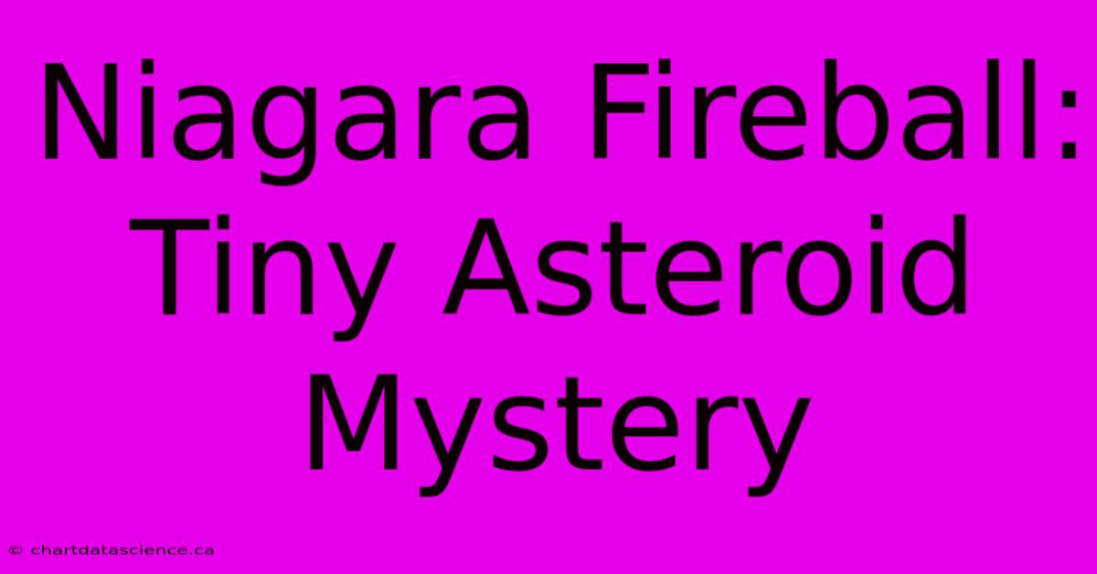 Niagara Fireball: Tiny Asteroid Mystery