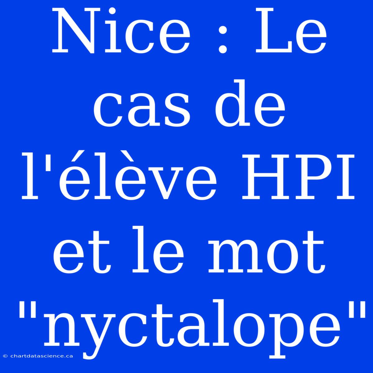 Nice : Le Cas De L'élève HPI Et Le Mot 