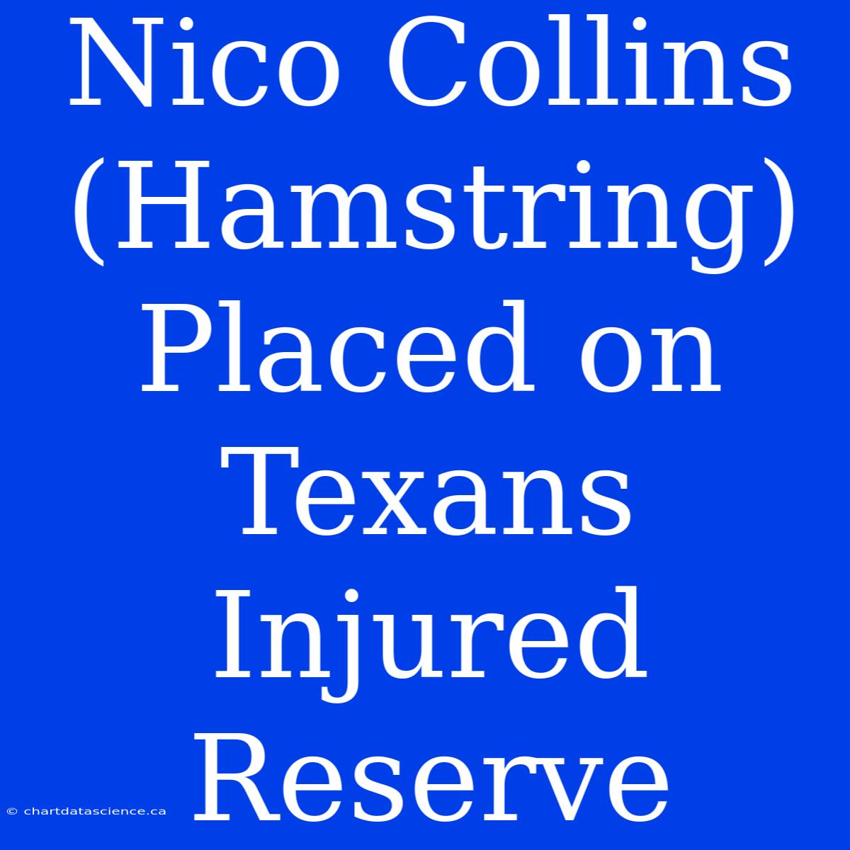 Nico Collins (Hamstring) Placed On Texans Injured Reserve