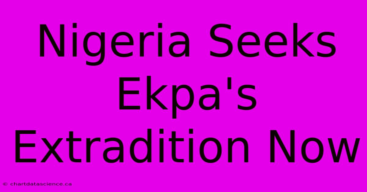 Nigeria Seeks Ekpa's Extradition Now