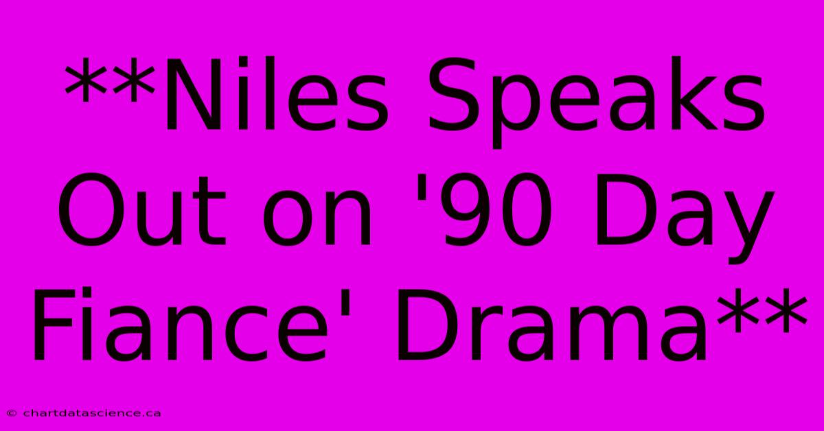 **Niles Speaks Out On '90 Day Fiance' Drama**