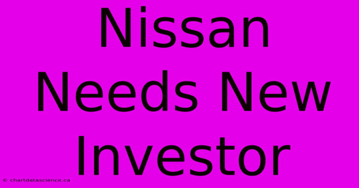 Nissan Needs New Investor