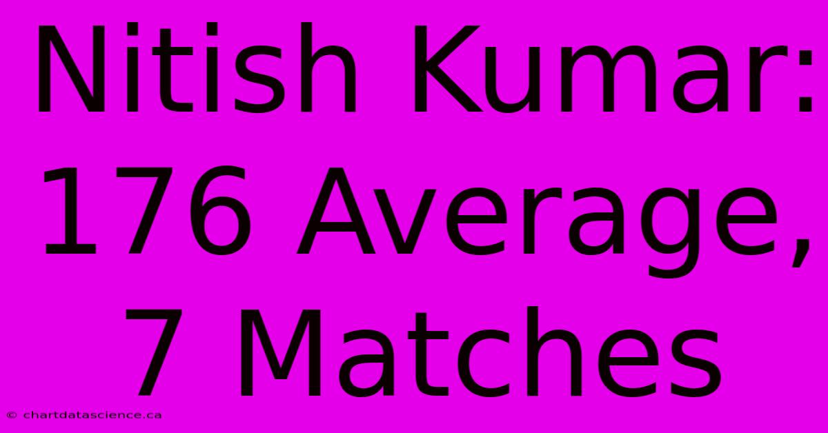 Nitish Kumar: 176 Average, 7 Matches