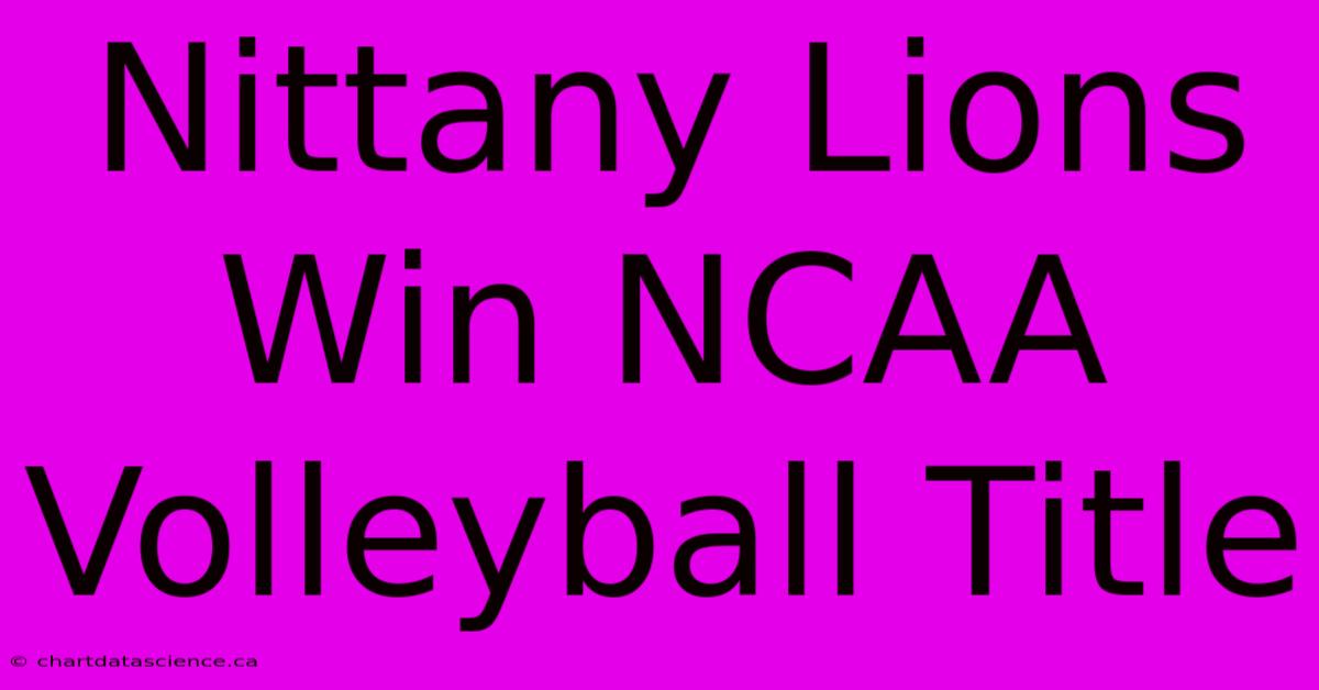 Nittany Lions Win NCAA Volleyball Title