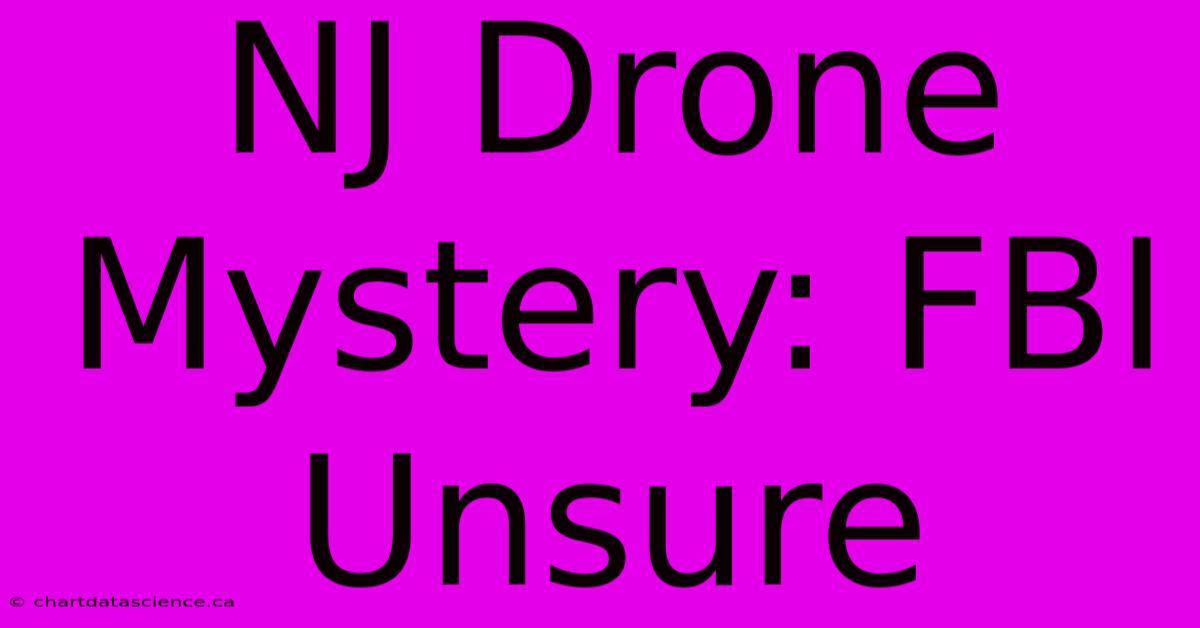 NJ Drone Mystery: FBI Unsure