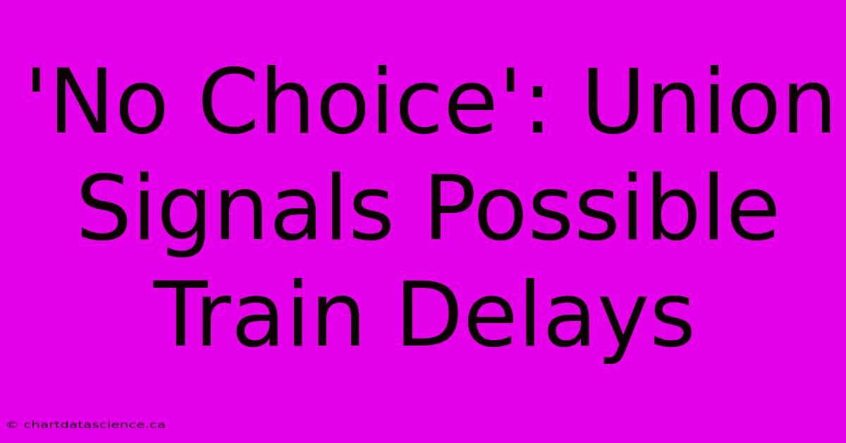 'No Choice': Union Signals Possible Train Delays