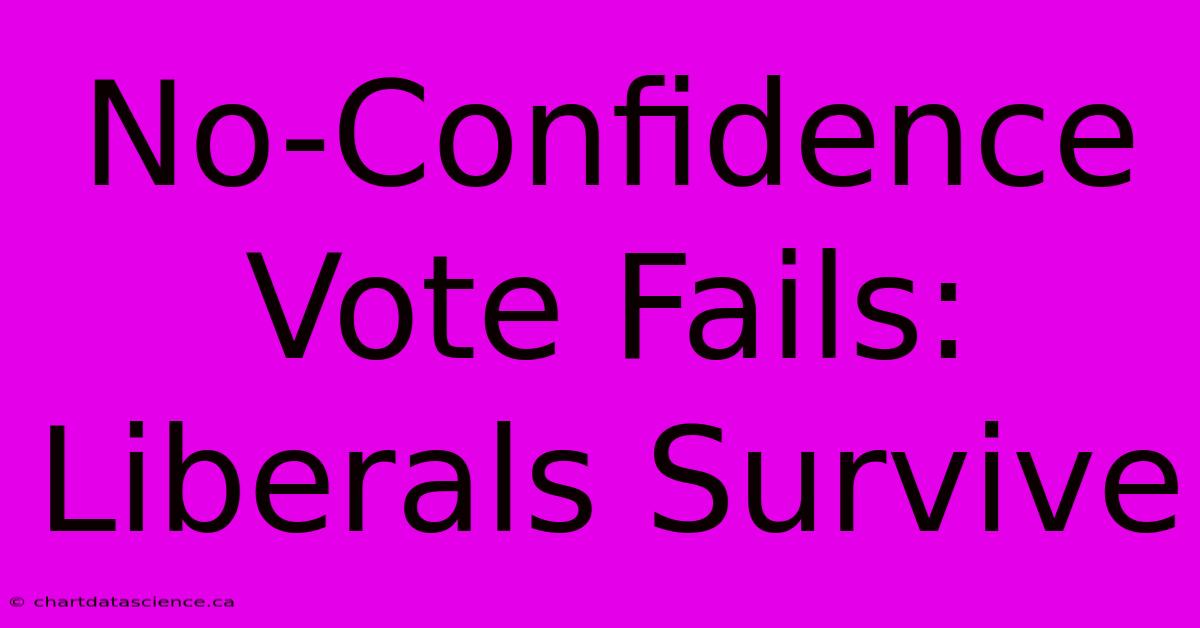 No-Confidence Vote Fails: Liberals Survive