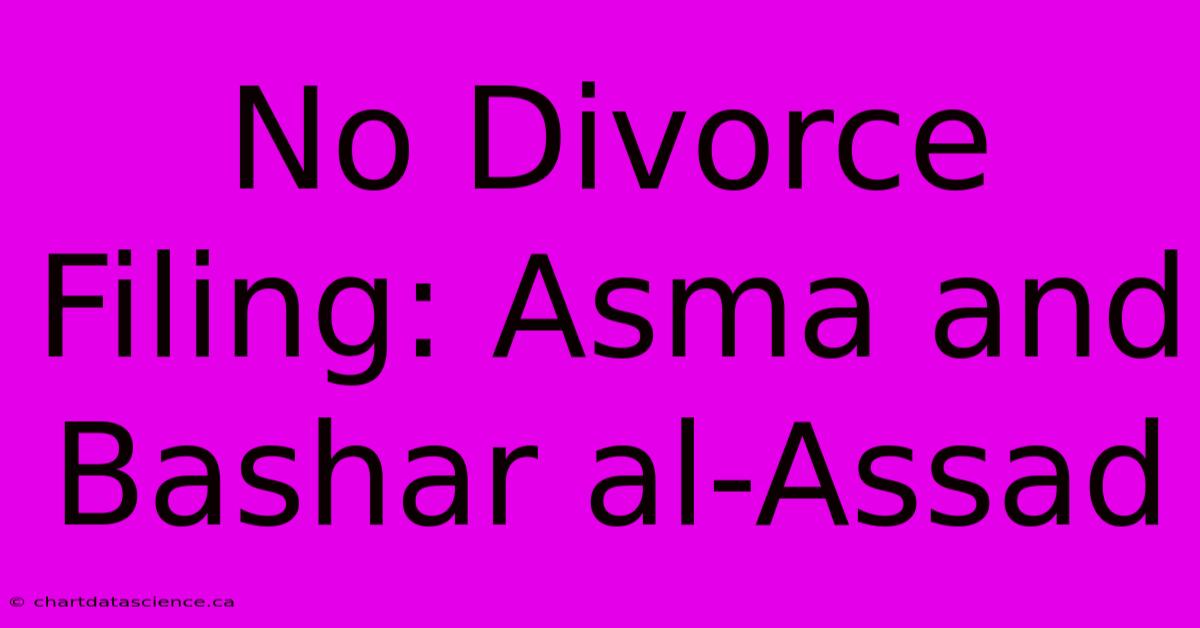 No Divorce Filing: Asma And Bashar Al-Assad