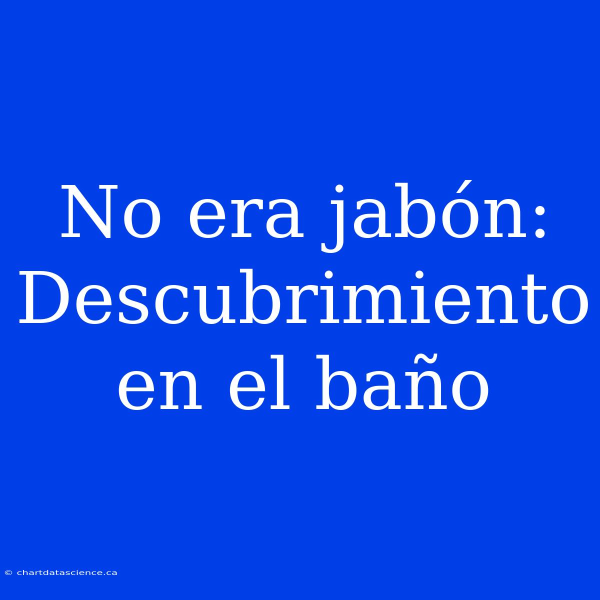 No Era Jabón: Descubrimiento En El Baño